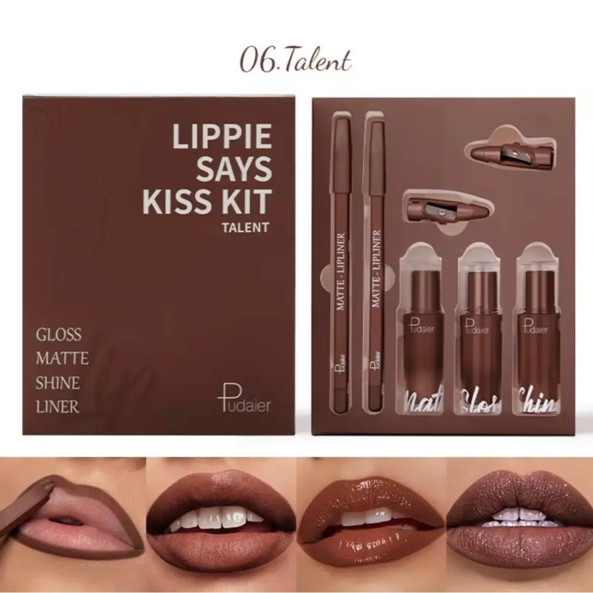 Lipstick and Lip Liner Set Waterproof Creamy Texture Matte Shine Gloss Lipstick Set