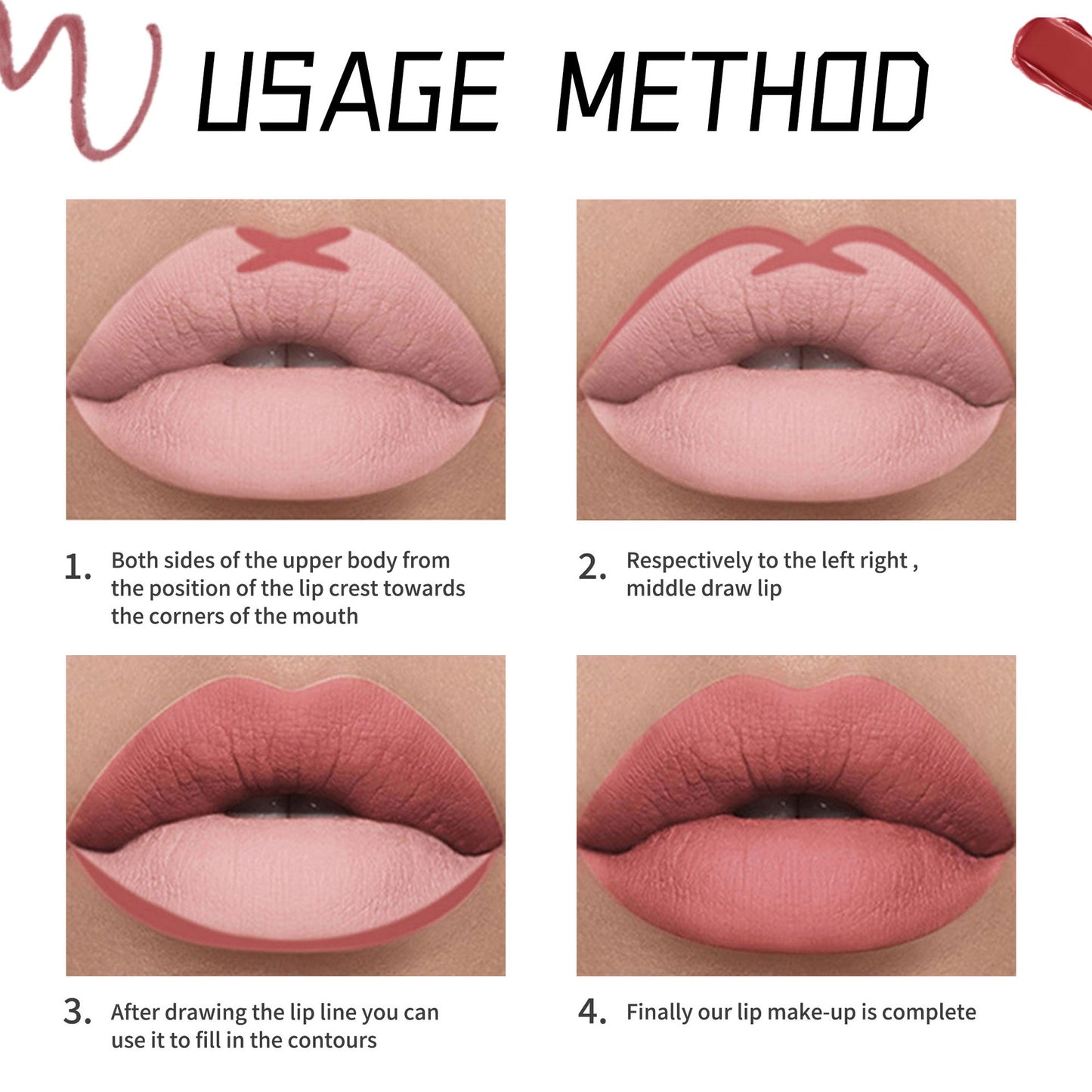12-Color Matte Lipstick and Liner Set